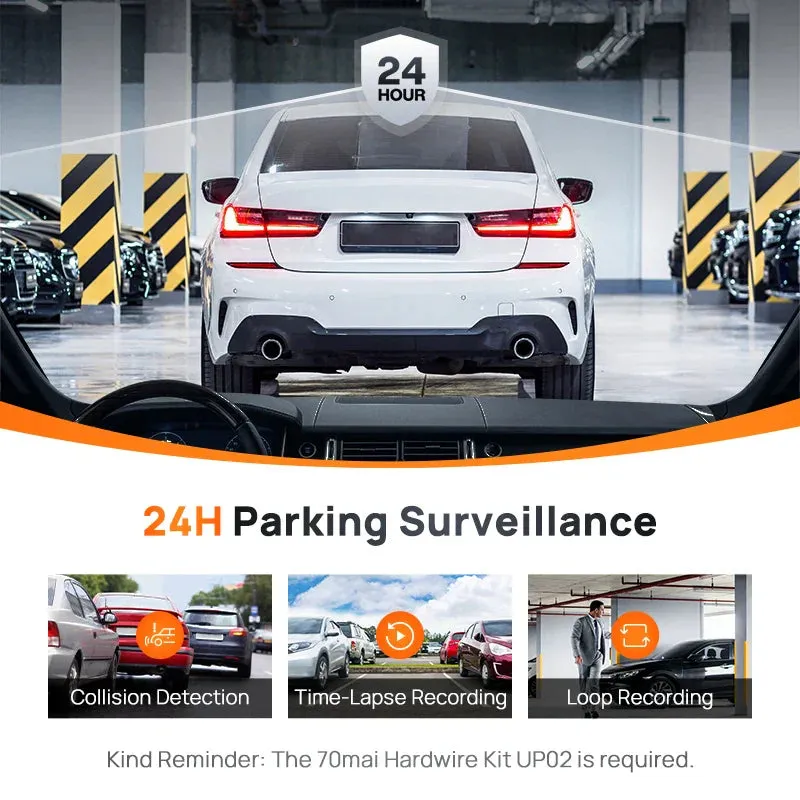 1080P Dual Channel Dash Cam 2 Ips Screen 24H Parking Monitor Night Vision