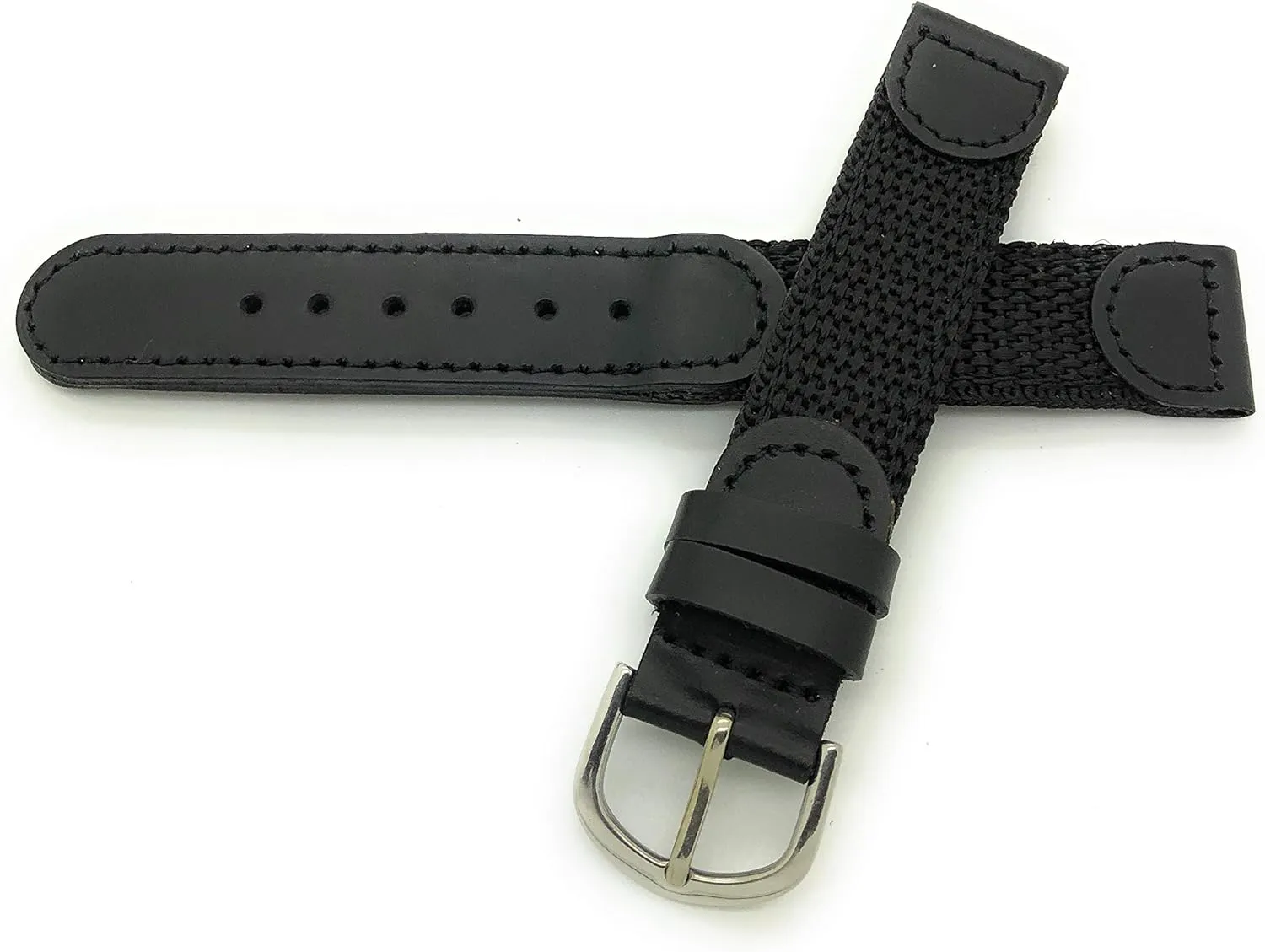 16mm Canvas Nylon Leather Watch Band Swiss Army Style
