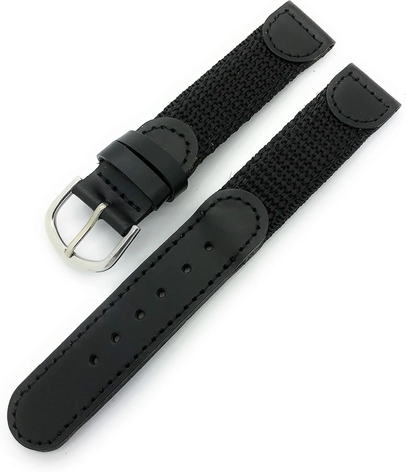 16mm Canvas Nylon Leather Watch Band Swiss Army Style