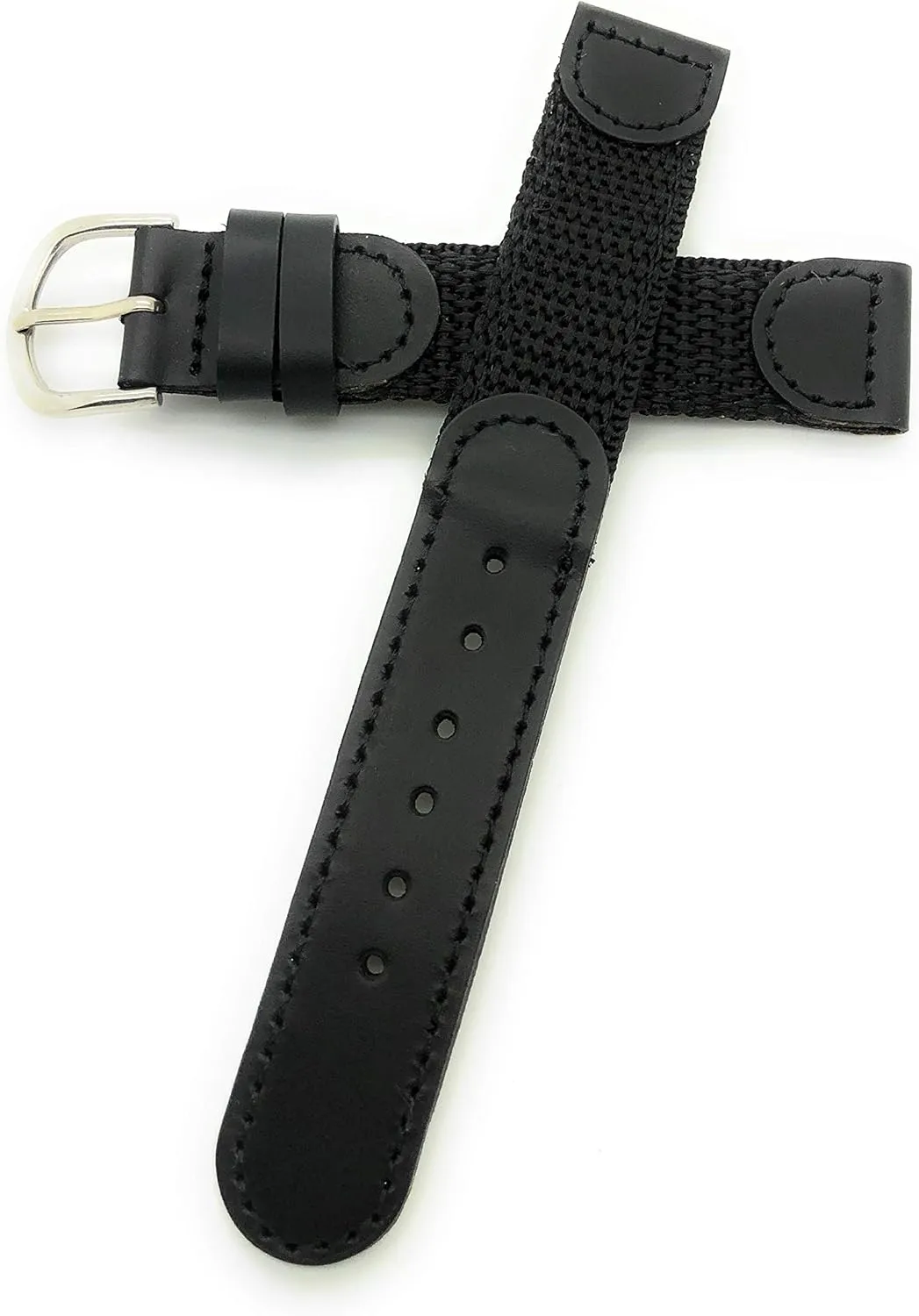 16mm Canvas Nylon Leather Watch Band Swiss Army Style