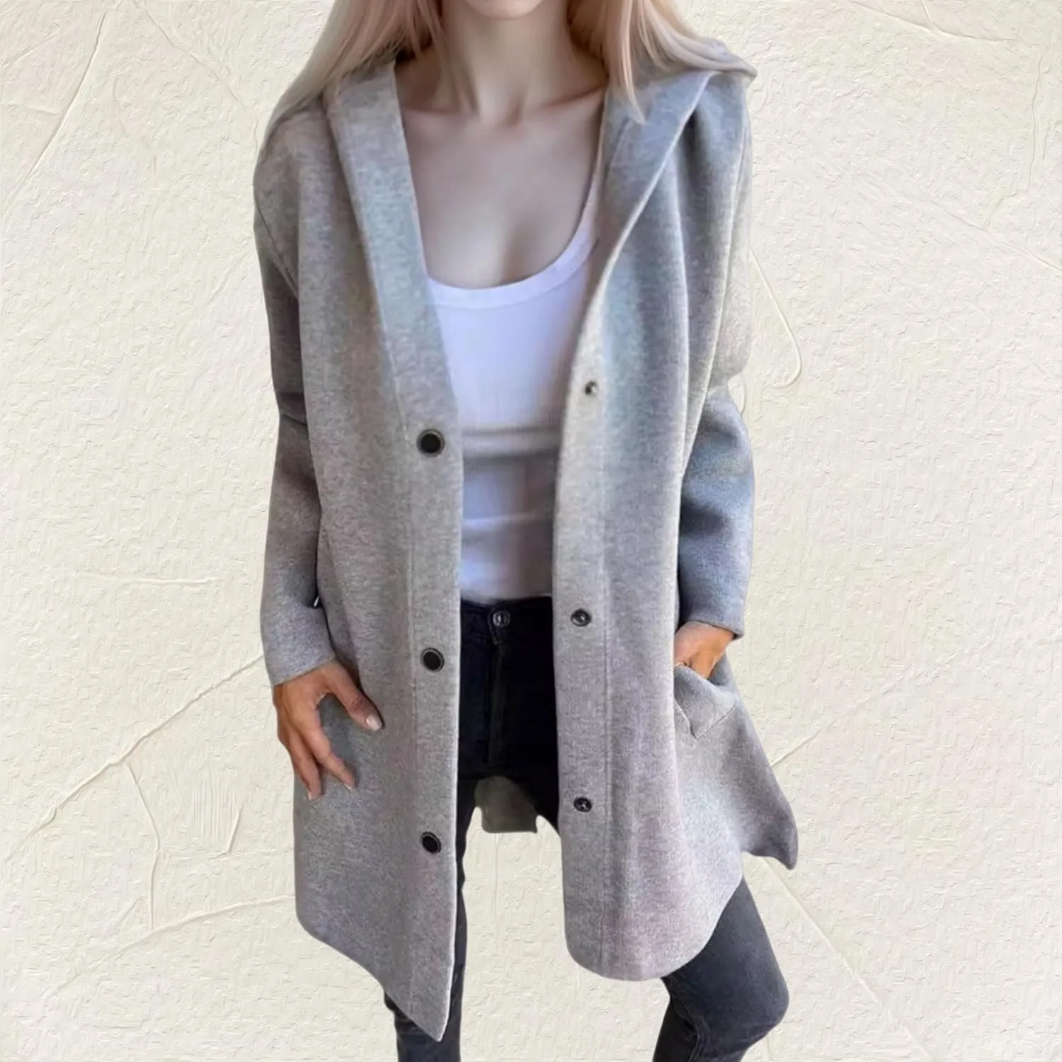 2025 Womens Jackets Casual Single Breasted Hooded, Casual Womens Jacket, Single Breasted Trench Coats for Women