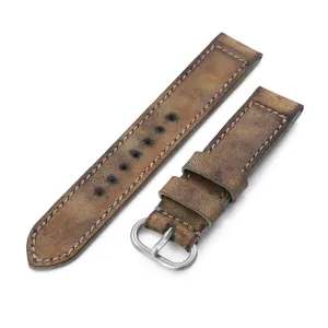20mm Gunny X MT MISSION POSSIBLE 1 (MP1) Series Vintage Brown Leather Watch Strap