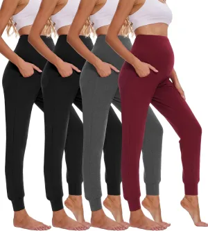 3/4 Pack Women's Maternity Leggings Over The Belly High Waisted Yoga Workout Pregnancy Pants Activewear for Women