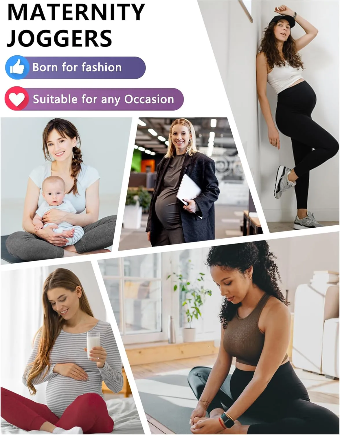 3/4 Pack Women's Maternity Leggings Over The Belly High Waisted Yoga Workout Pregnancy Pants Activewear for Women