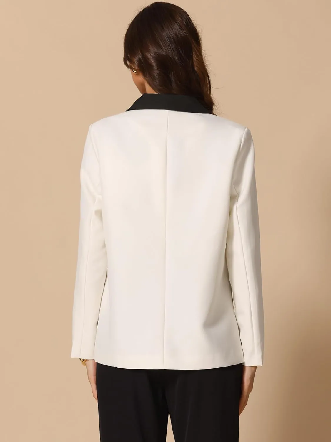 Allegra K Women's Blazers Business Casual Open Front Work Office Blazer Suit Solid Jacket with Pockets