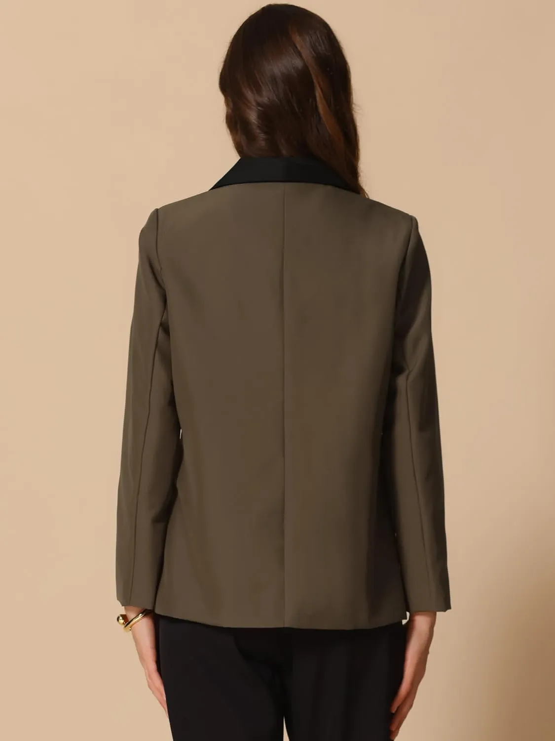 Allegra K Women's Blazers Business Casual Open Front Work Office Blazer Suit Solid Jacket with Pockets
