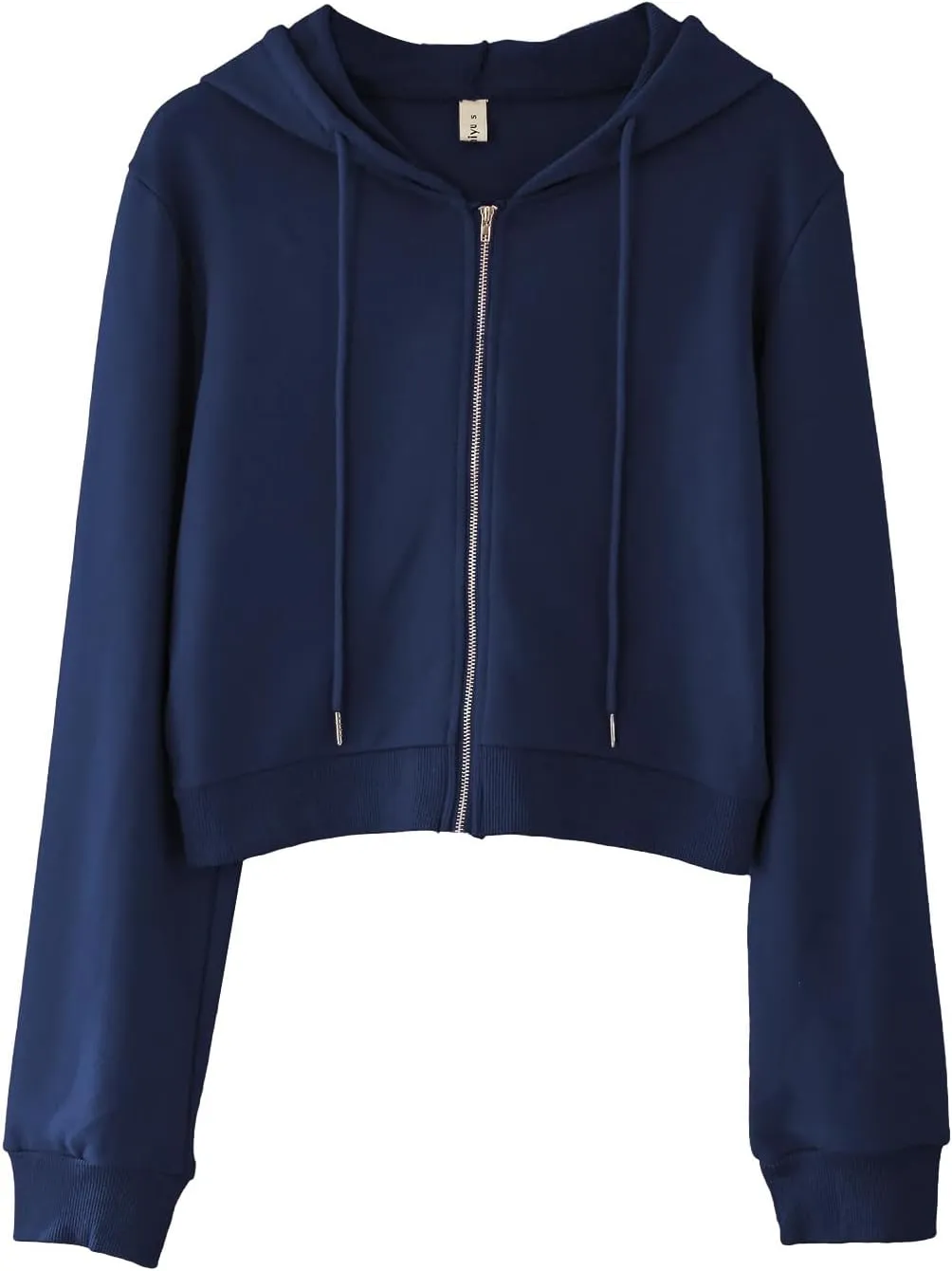 Amazhiyu Women's Cropped Zip up Hoodie Long Sleeves with Drawstring Hooded Cotton Crop Tops