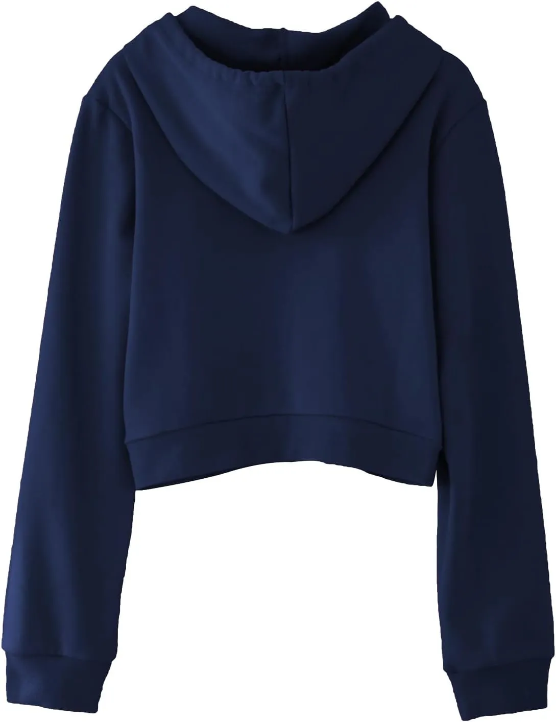 Amazhiyu Women's Cropped Zip up Hoodie Long Sleeves with Drawstring Hooded Cotton Crop Tops