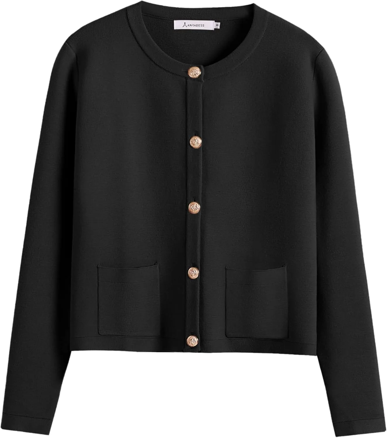 ANRABESS Women Striped Cardigan Sweaters Button Down Cropped Knit Lady Jackets Coat 2025 Fall Outfits Spring Trendy Clothes