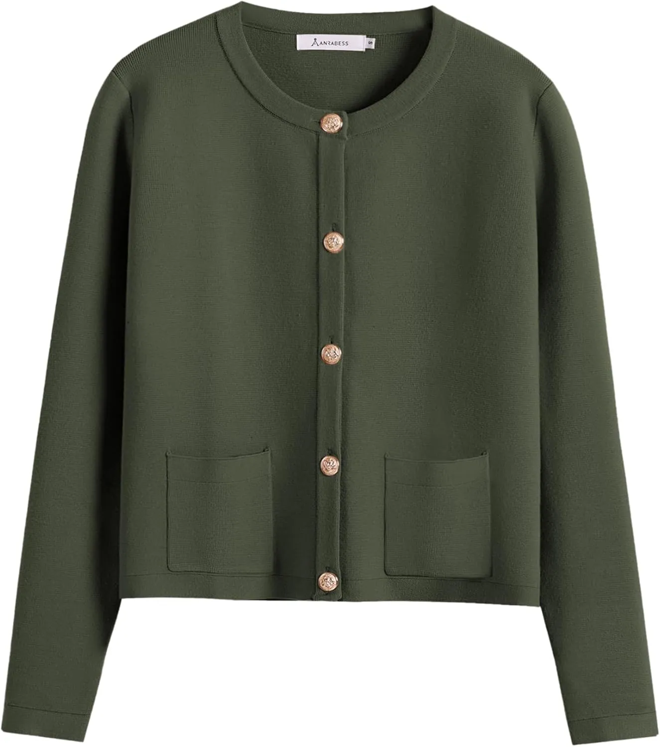 ANRABESS Women Striped Cardigan Sweaters Button Down Cropped Knit Lady Jackets Coat 2025 Fall Outfits Spring Trendy Clothes
