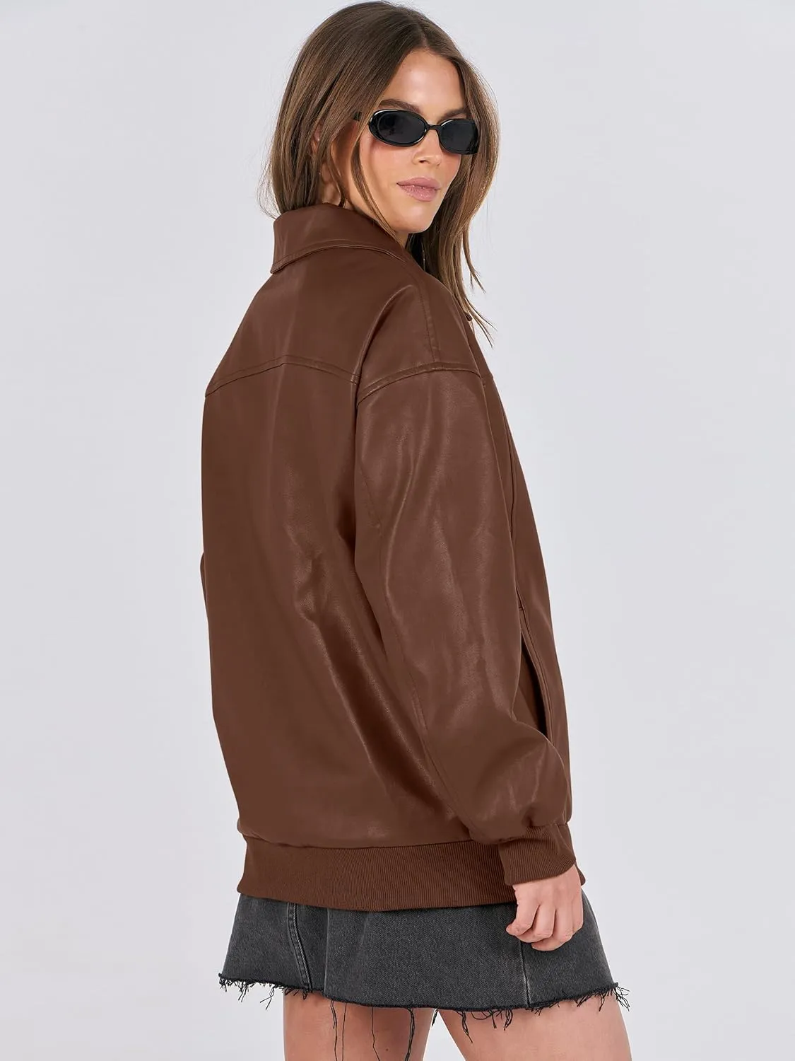 ANRABESS Womens Oversized Leather Jackets Faux Suede Fall Fashion Motorcycle Coats Winter Outfits Clothes 2025