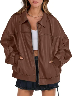 ANRABESS Womens Oversized Leather Jackets Faux Suede Fall Fashion Motorcycle Coats Winter Outfits Clothes 2025
