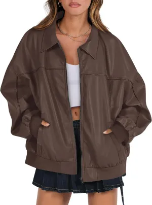 ANRABESS Womens Oversized Leather Jackets Faux Suede Fall Fashion Motorcycle Coats Winter Outfits Clothes 2025