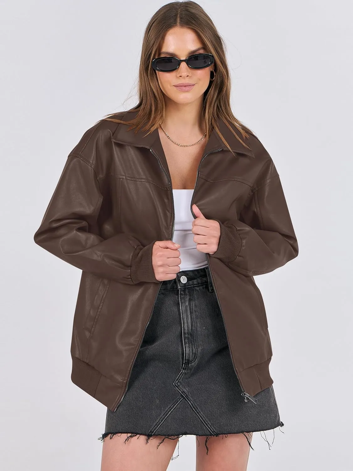 ANRABESS Womens Oversized Leather Jackets Faux Suede Fall Fashion Motorcycle Coats Winter Outfits Clothes 2025