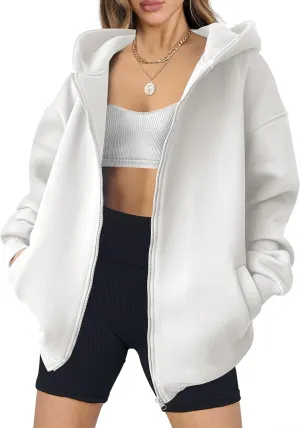ANRABESS Womens Zip Up Hoodies Oversized Sweatshirt Long Sleeve Fleece Jackets Coat Workout Y2K Outfits 2025 Fall Trendy