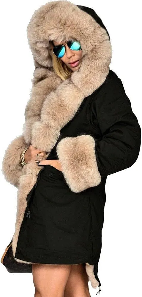 Aoxwomens Winter Coats for Women Puffer Jacket Lady Warm Thicken Long Parka Fall Spring Overcoat