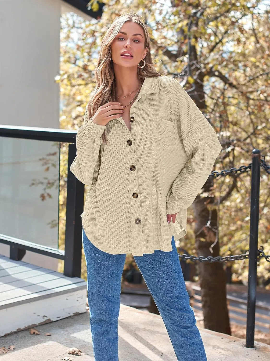 AUTOMET Womens Fall Cothes 2025 Fashion Country Concert Outfits Waffle Knit Shackets Corduroy Jackets Button Down Shirts Tops