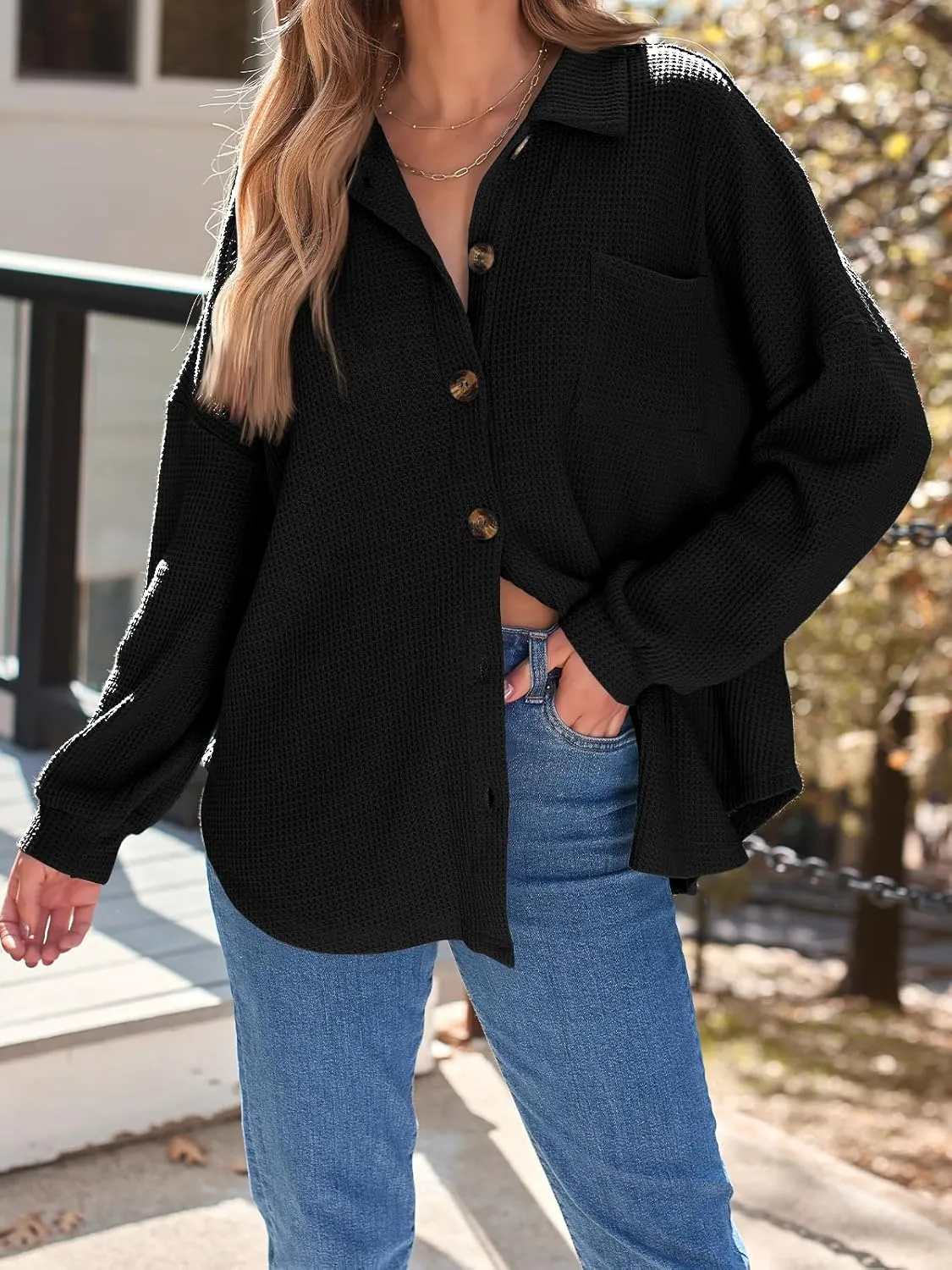 AUTOMET Womens Fall Cothes 2025 Fashion Country Concert Outfits Waffle Knit Shackets Corduroy Jackets Button Down Shirts Tops