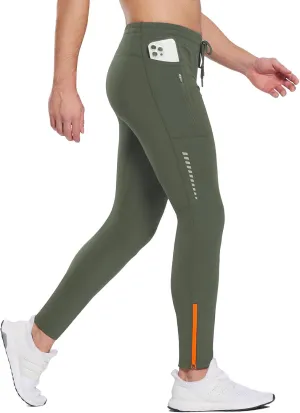 baleaf Men's Thermal Running Tights Winter Cycling Pants Fleece Lined Compression Leggings Zipper Pockets Cold Weather Gear
