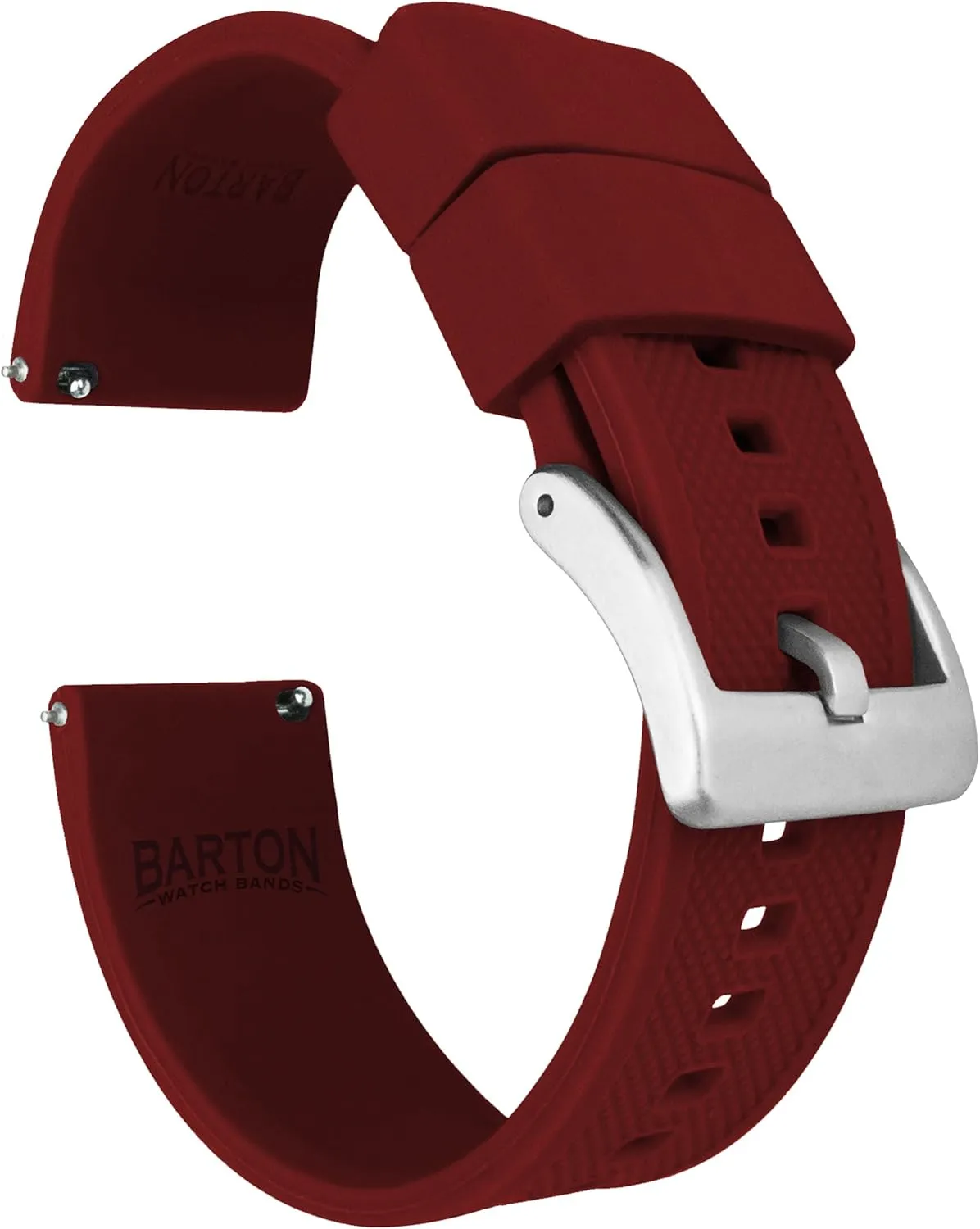 BARTON Elite Silicone Watch Bands - Quick Release - Choose Strap Color & Buckle Color (Stainless Steel, Black PVD or Gunmetal Grey) - 18mm, 20mm, 22mm & 24mm Watch Straps