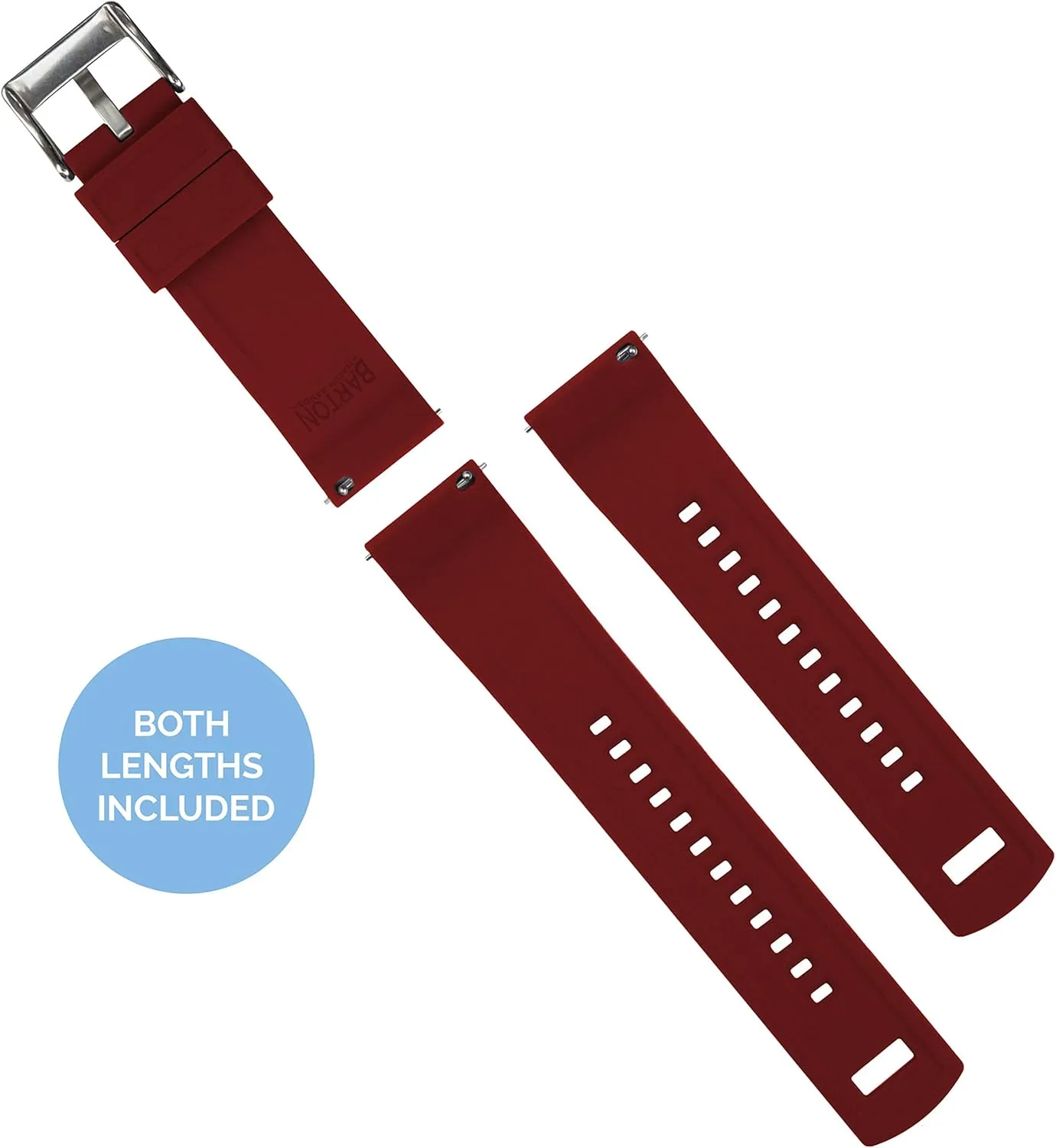 BARTON Elite Silicone Watch Bands - Quick Release - Choose Strap Color & Buckle Color (Stainless Steel, Black PVD or Gunmetal Grey) - 18mm, 20mm, 22mm & 24mm Watch Straps