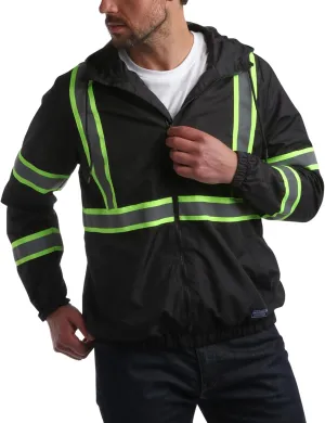 Bass Creek Outfitters Men's Hi Vis Jacket - ANSI Class 3 Safety Rain High Vis Waterproof Reflective Workwear (Sizes: M-XXL)