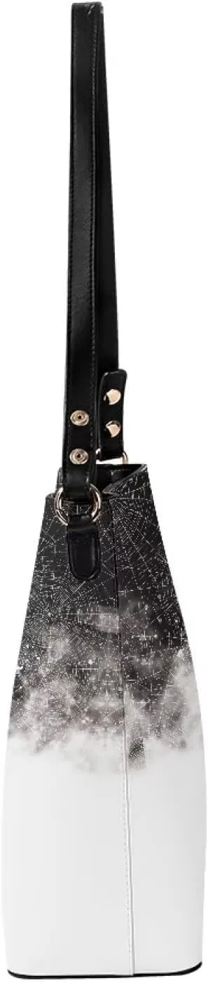 Boho Bags for Women Mushroom Graphic Leather Handbag Shoulder Crossbody Purse with Magnetic Snap and Strap