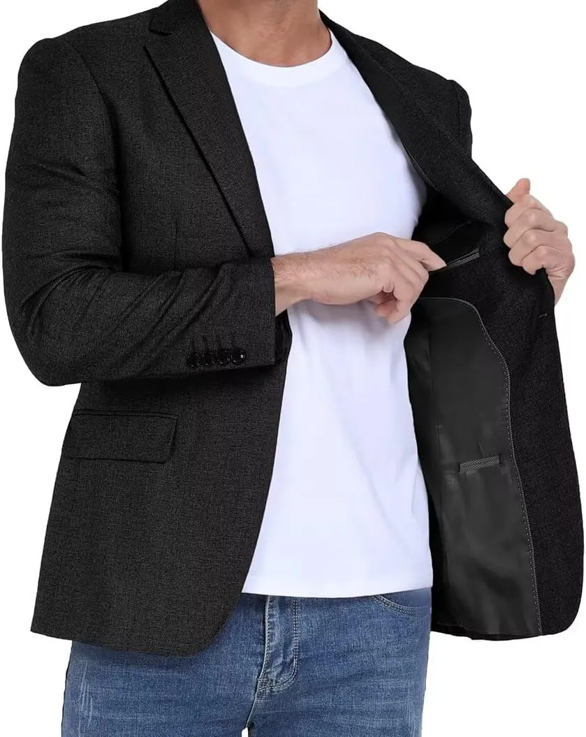 BONOW Men's Casual Blazer Jacket,Slim Fit Lightweight Sport Coats for Men One Button Bussiness Suit Jacket