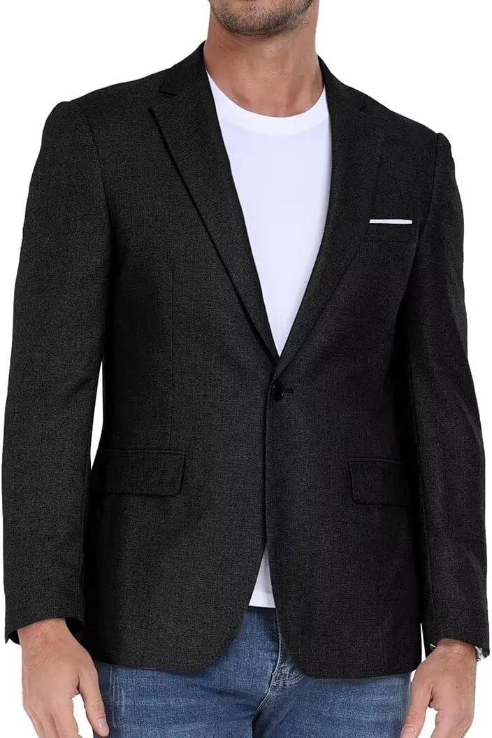 BONOW Men's Casual Blazer Jacket,Slim Fit Lightweight Sport Coats for Men One Button Bussiness Suit Jacket