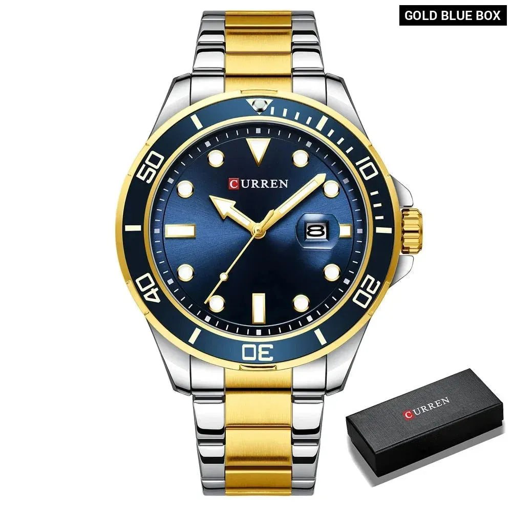 Business Design Watches Mens Quartz Stainless Steel Band Writwatches