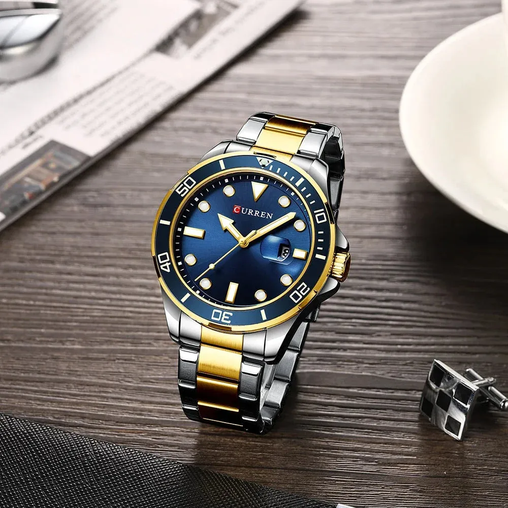 Business Design Watches Mens Quartz Stainless Steel Band Writwatches