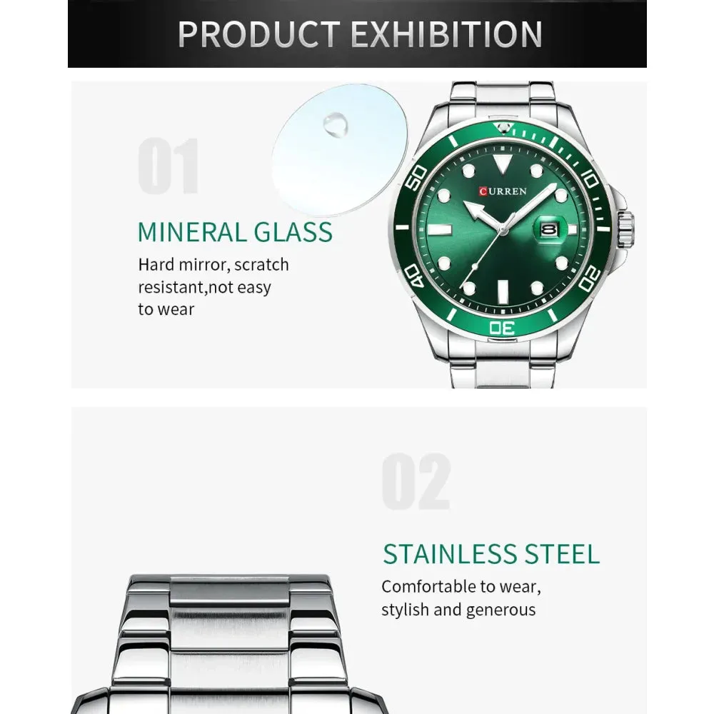 Business Design Watches Mens Quartz Stainless Steel Band Writwatches