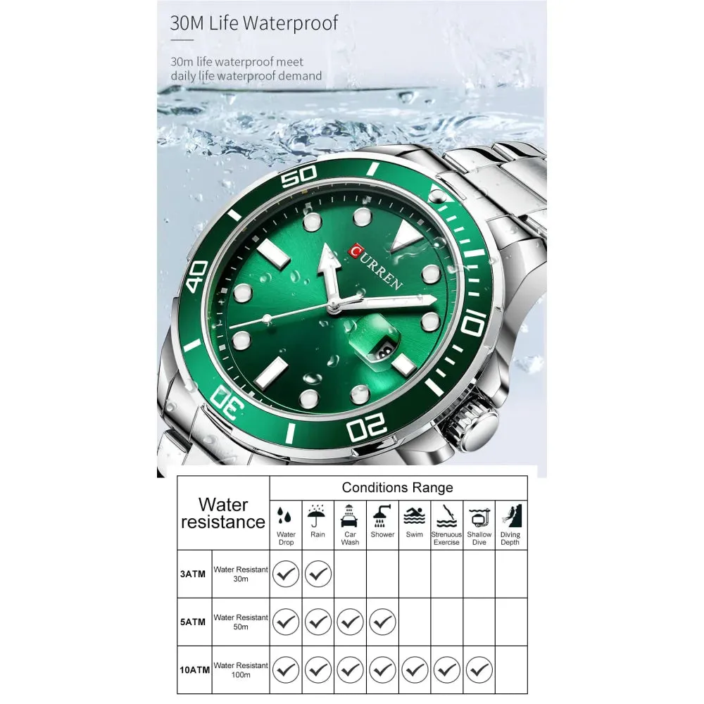 Business Design Watches Mens Quartz Stainless Steel Band Writwatches