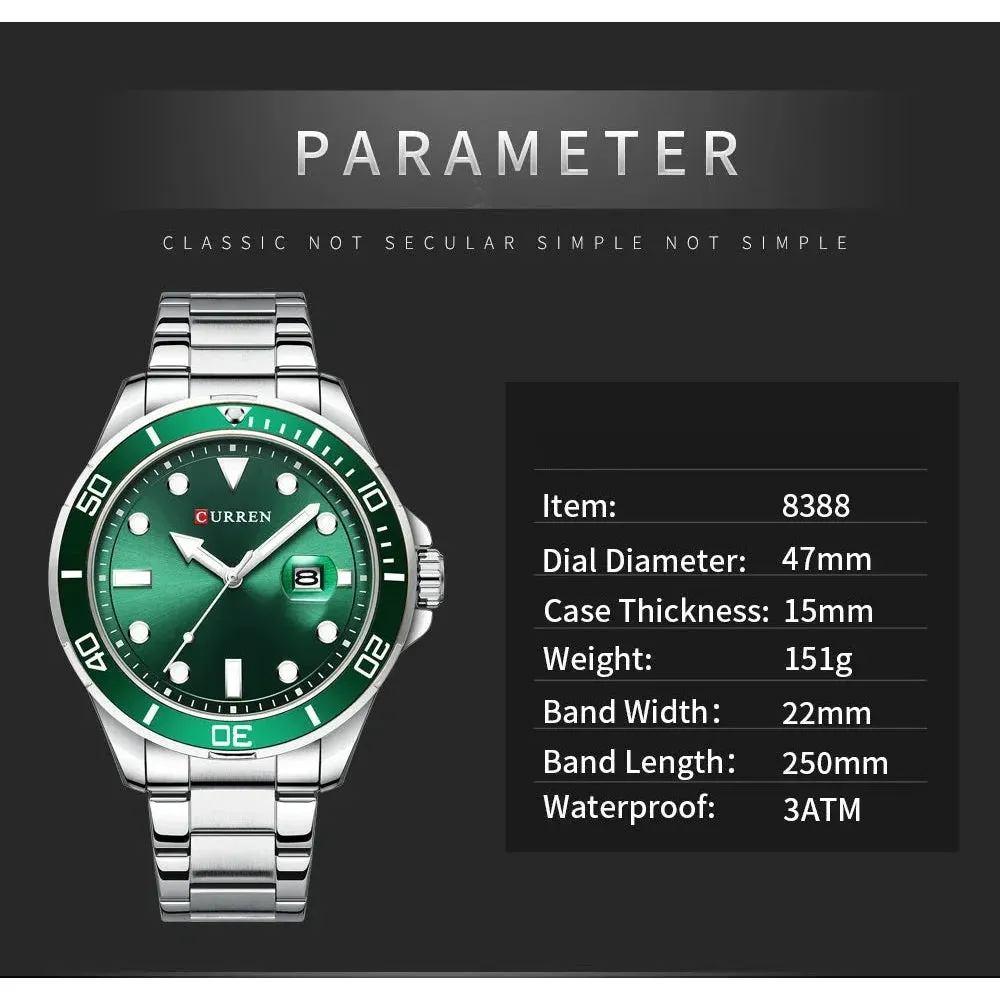 Business Design Watches Mens Quartz Stainless Steel Band Writwatches