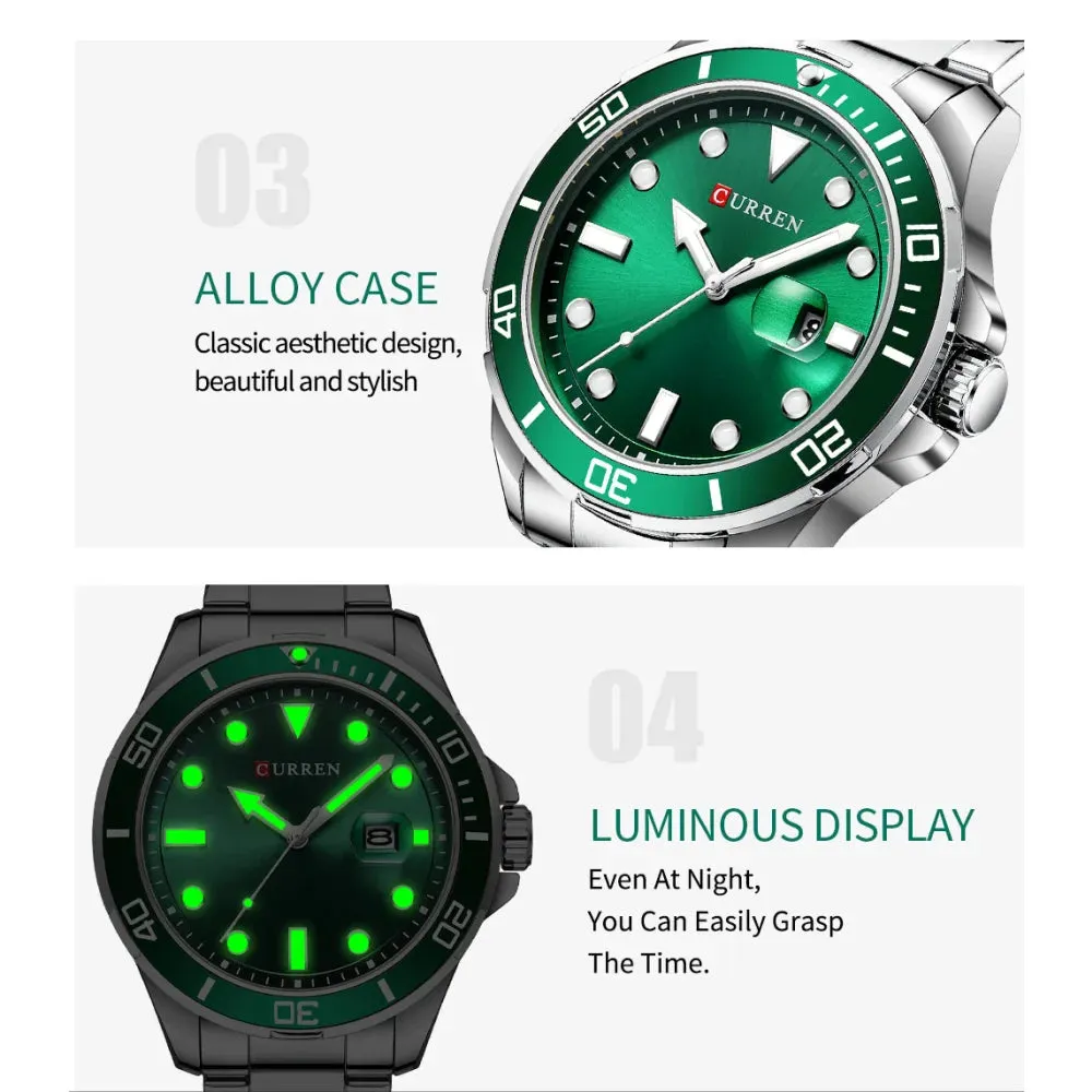 Business Design Watches Mens Quartz Stainless Steel Band Writwatches
