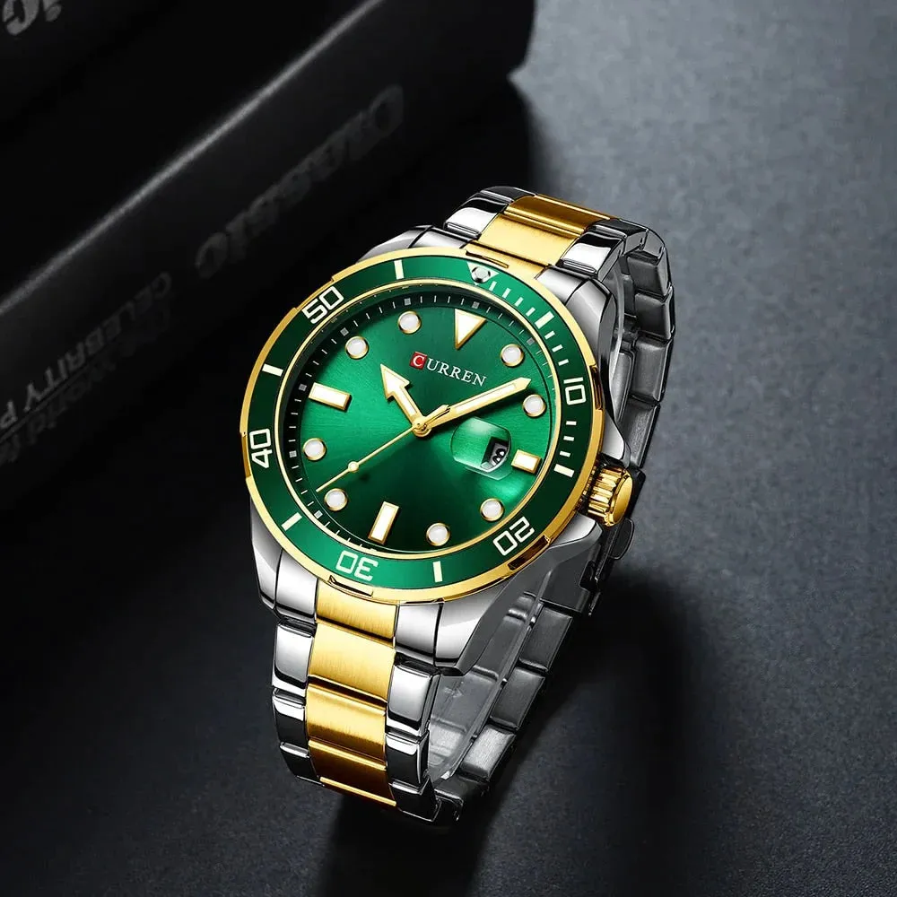 Business Design Watches Mens Quartz Stainless Steel Band Writwatches