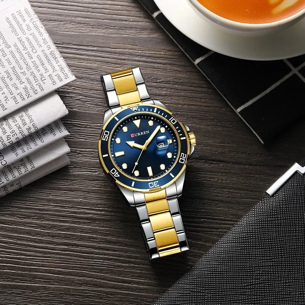 Business Design Watches Mens Quartz Stainless Steel Band Writwatches