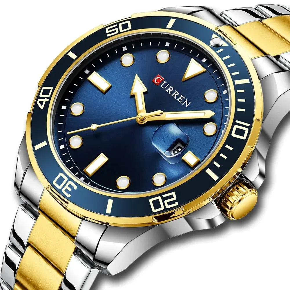 Business Design Watches Mens Quartz Stainless Steel Band Writwatches