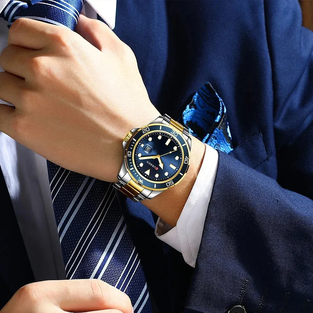 Business Design Watches Mens Quartz Stainless Steel Band Writwatches