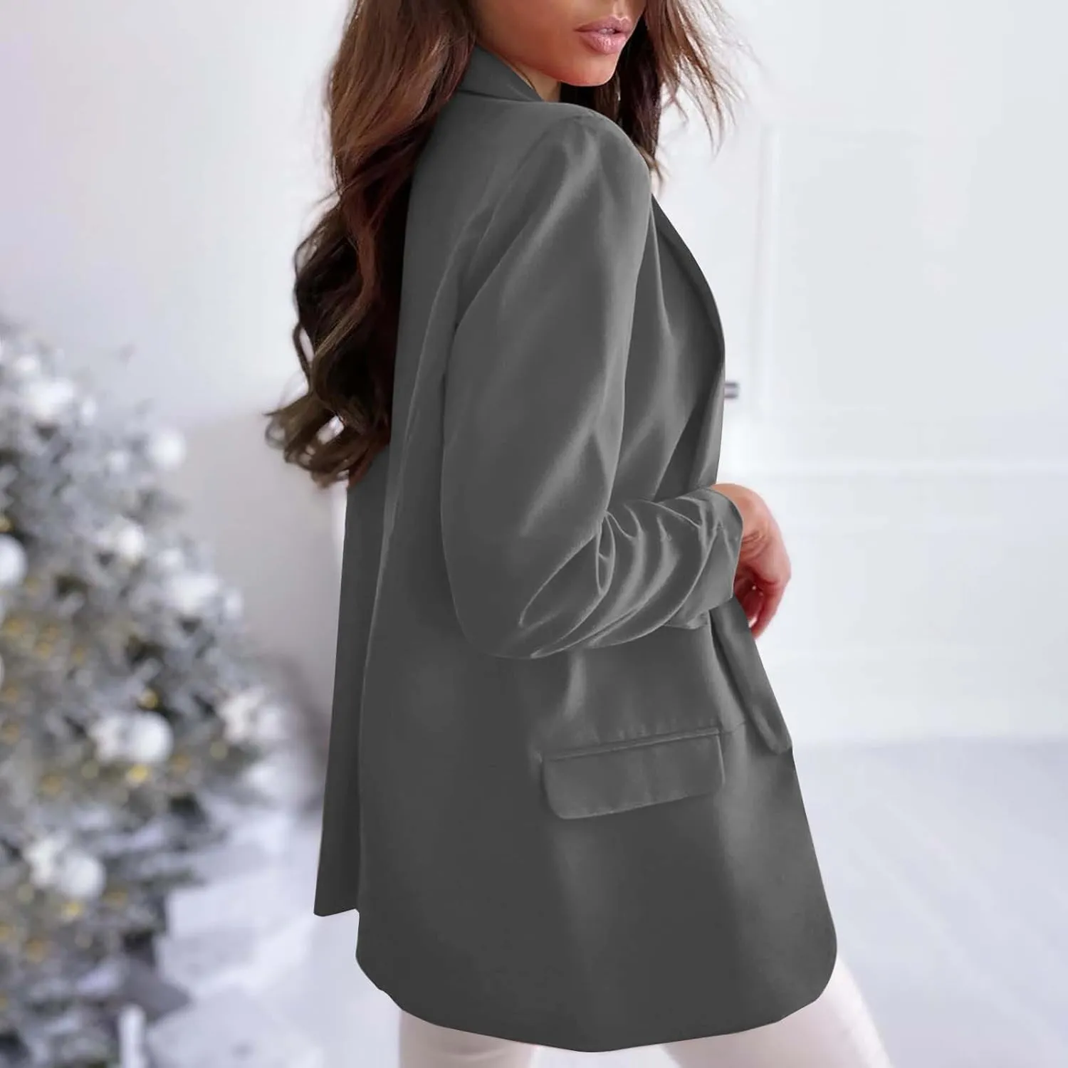 Casual Blazers for Women Long Sleeve Work Office Jacket Blazer Loose Lightweigth Summer Open Front Suit Jackets Outfit