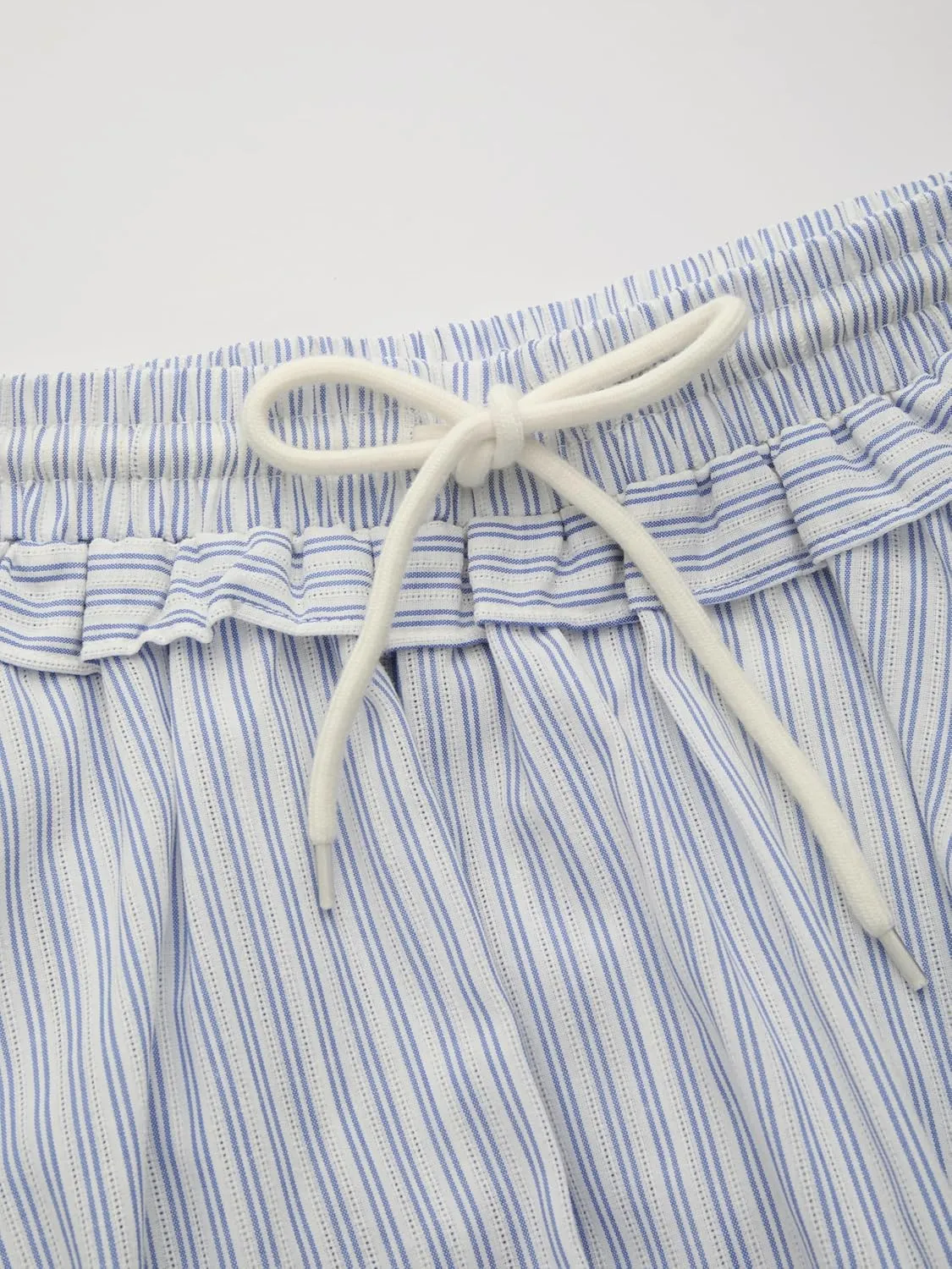 CIDER Skirts for Women Stripe Knotted Mini Skirt Mid Waist Cotton Blend Skirts Skorts Summer Beach Vacation