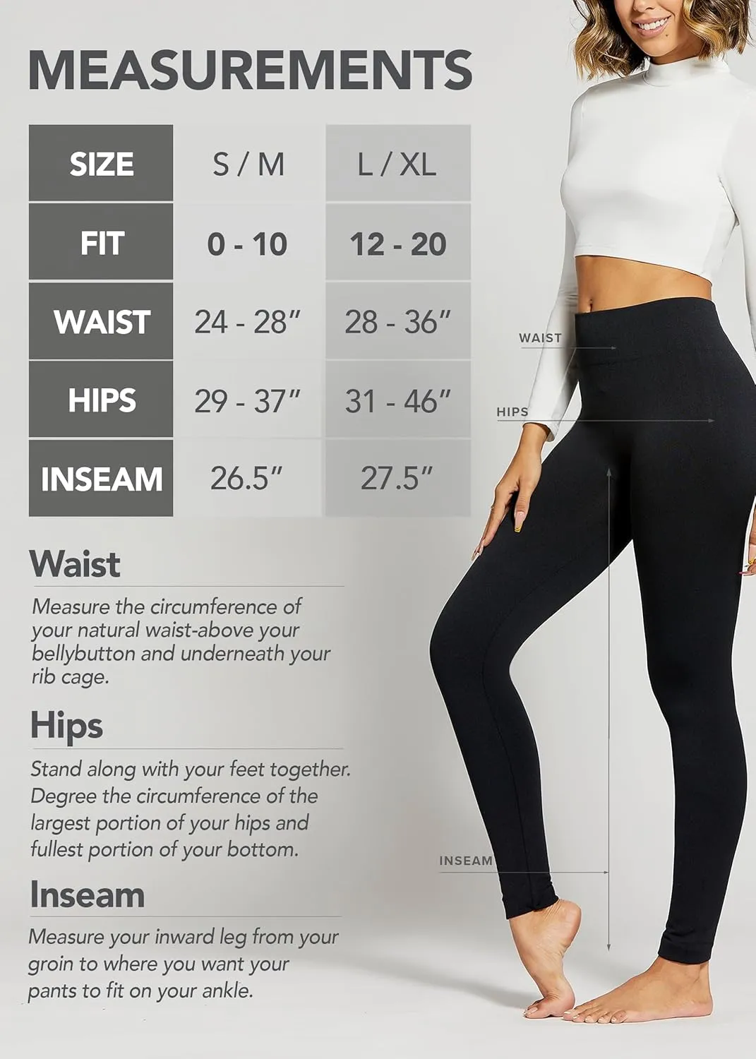 Conceited Fleece Lined Leggings Women - Regular and Plus Size Tights - Premium Fabric in Many Colors