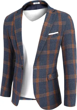 COOFANDY Men's Blazer Casual Sport Coats Slim Fit One Button Suit Jacket Lightweight Sports Jacket