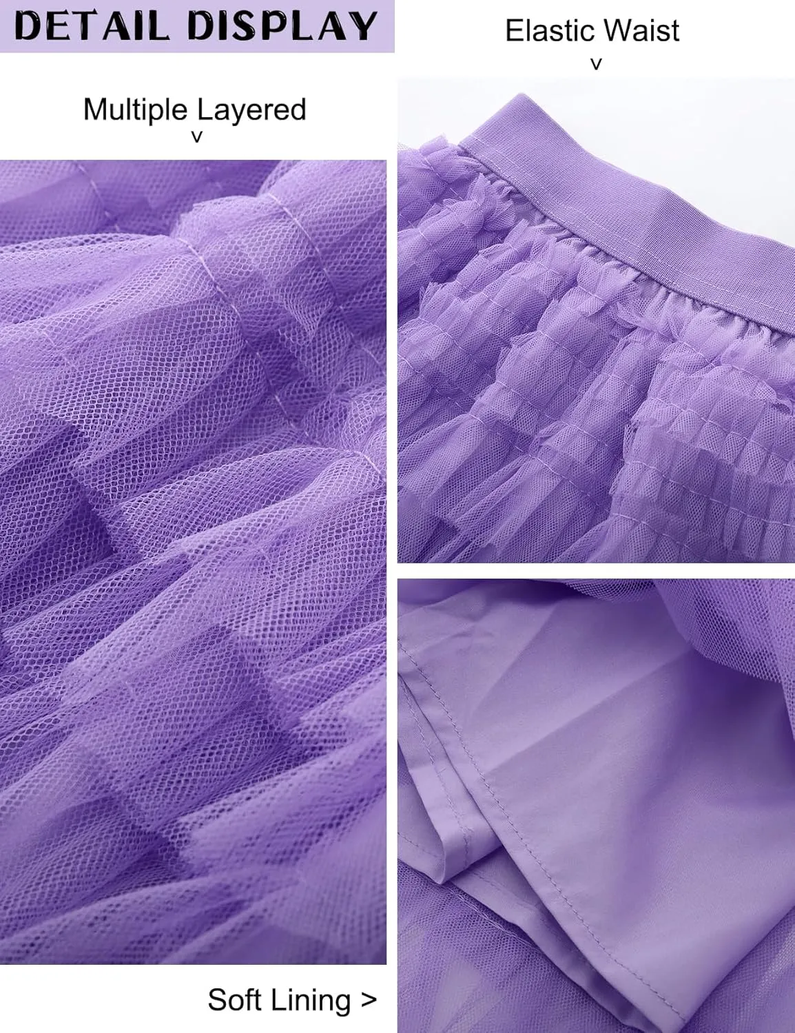 COZYPOIN Girls Tulle Skirts Elastic High Waisted A Line Layered Ruffles Mesh Long Tiered Tutu Skirt Party Outfit 5-14T