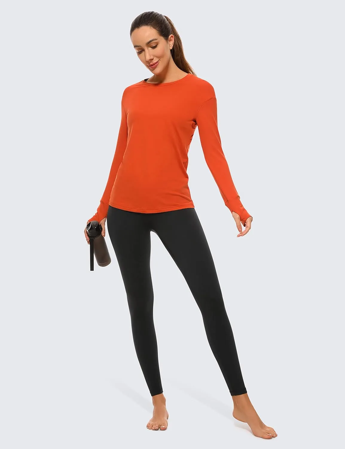 CRZ YOGA Air Feeling High Waisted Leggings for Women 25'' - Warm Thick Workout Buttery Soft Yoga Pants Lounge
