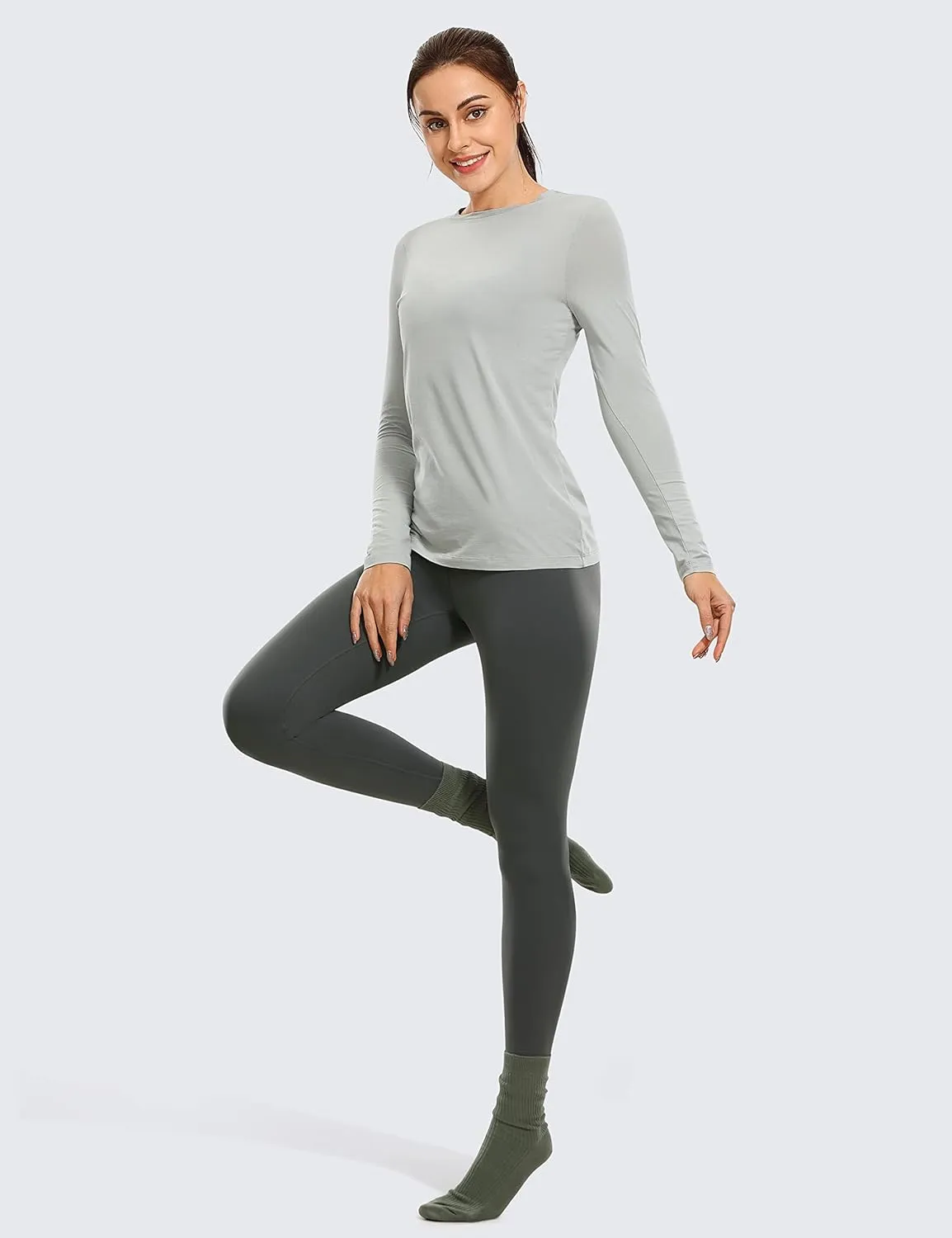 CRZ YOGA Air Feeling High Waisted Leggings for Women 28'' - Warm Thick Workout Buttery Soft Yoga Pants Lounge