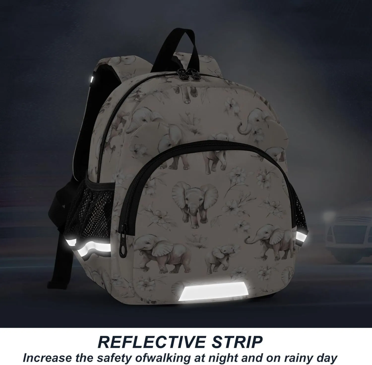 Cute Ears Kids Sport Backpack Leash Kids Boy's/Girl's Anti-Lost Personalized Mini Bag with Reflective Strip S Beauty Elephant