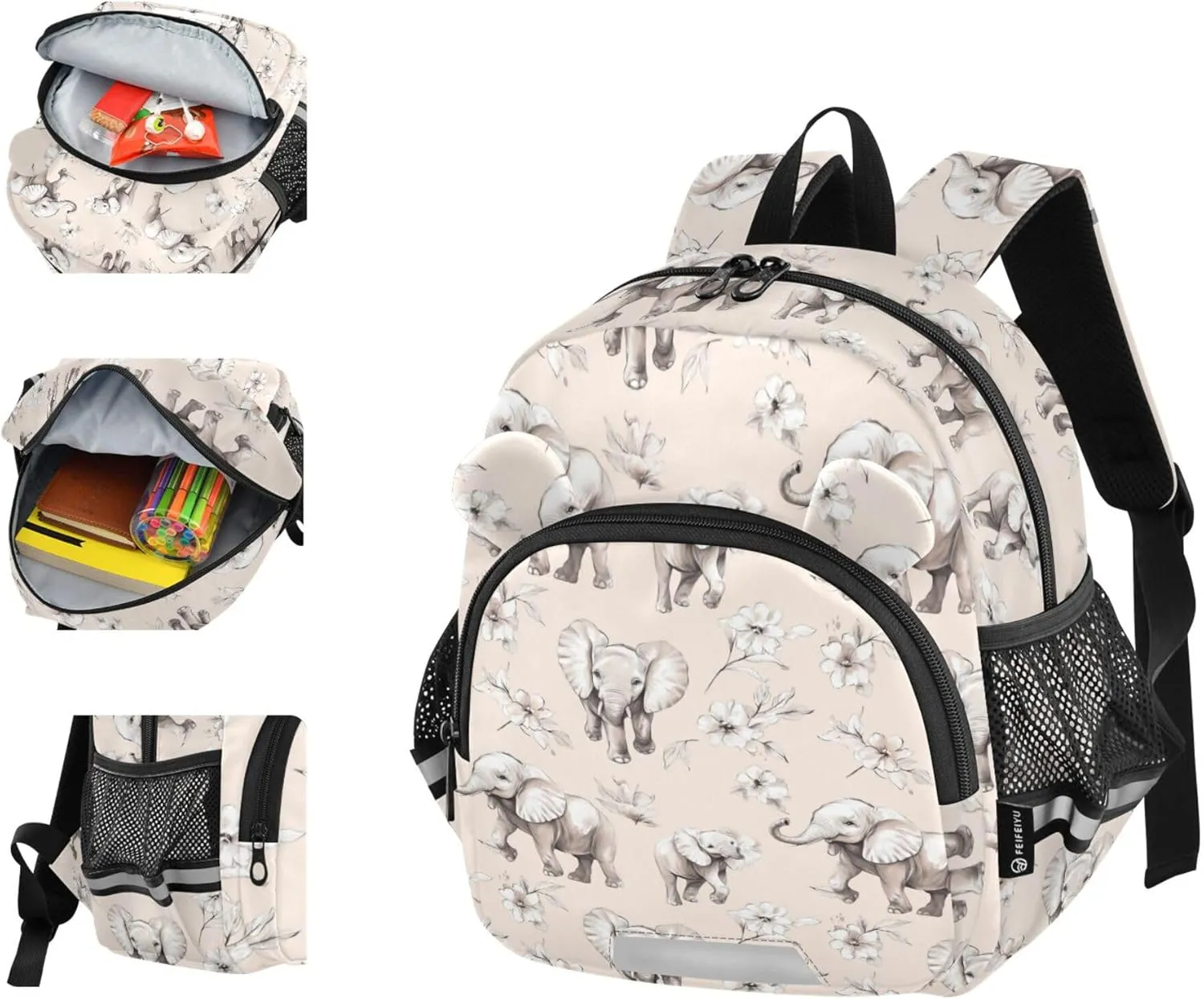 Cute Ears Kids Sport Backpack Leash Kids Boy's/Girl's Anti-Lost Personalized Mini Bag with Reflective Strip S Beauty Elephant
