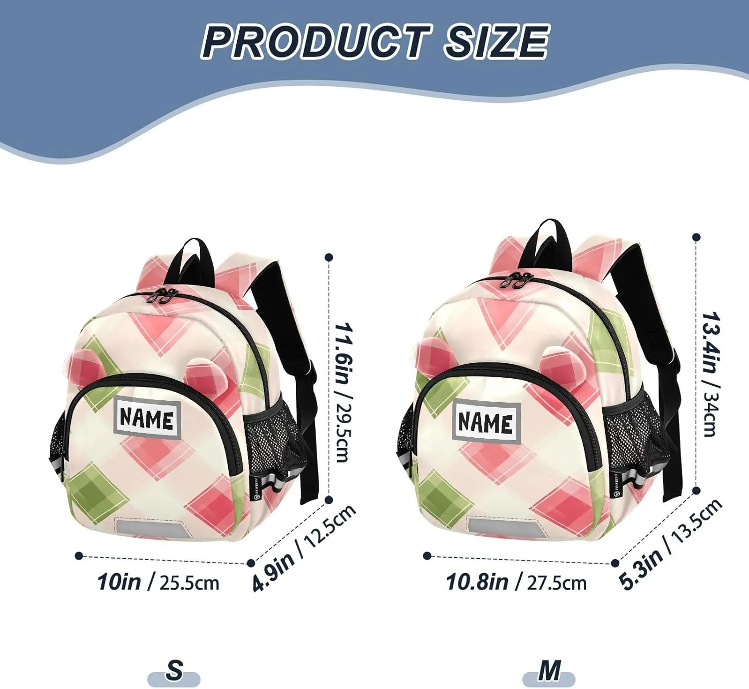 Cute Ears Toddler School Bag Leash Little Girls Anti-Lost Personalized Diaper Bag Backpack with Reflective Strip Custom