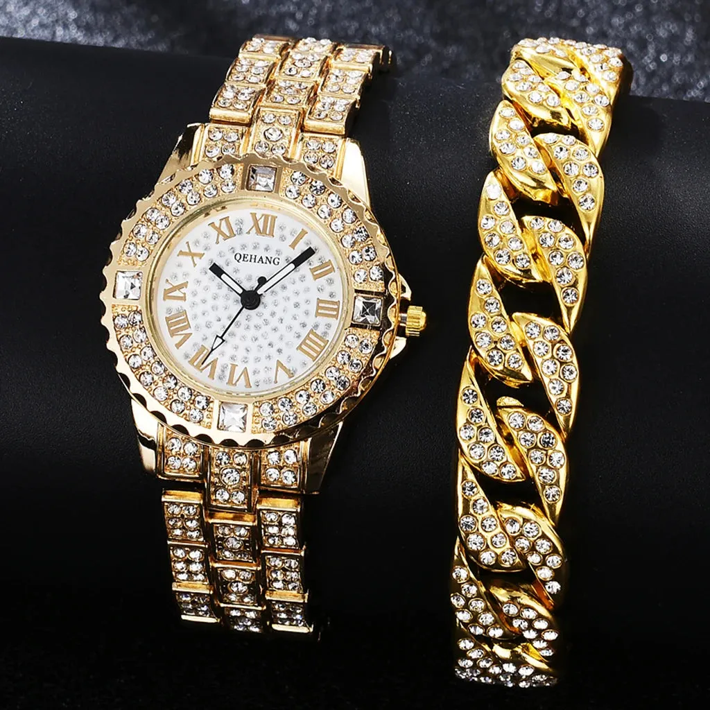 Diamond Women Watches Gold Watch Ladies Wrist Watches Luxury Brand Rhinestone Women's Bracelet Watches Female Relogio Feminino